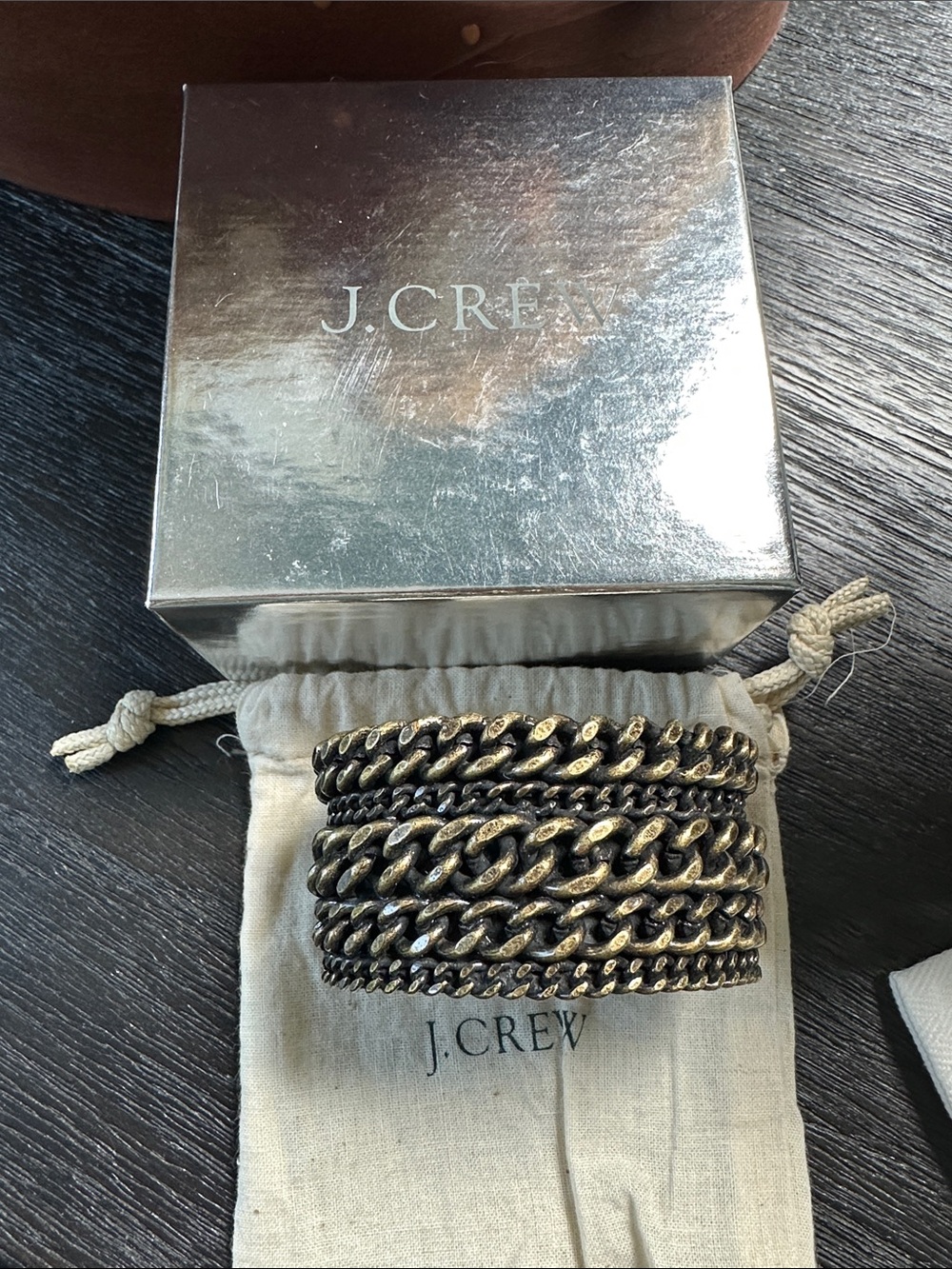 J. Crew cuff in Antique Gold Tone excellent condition.